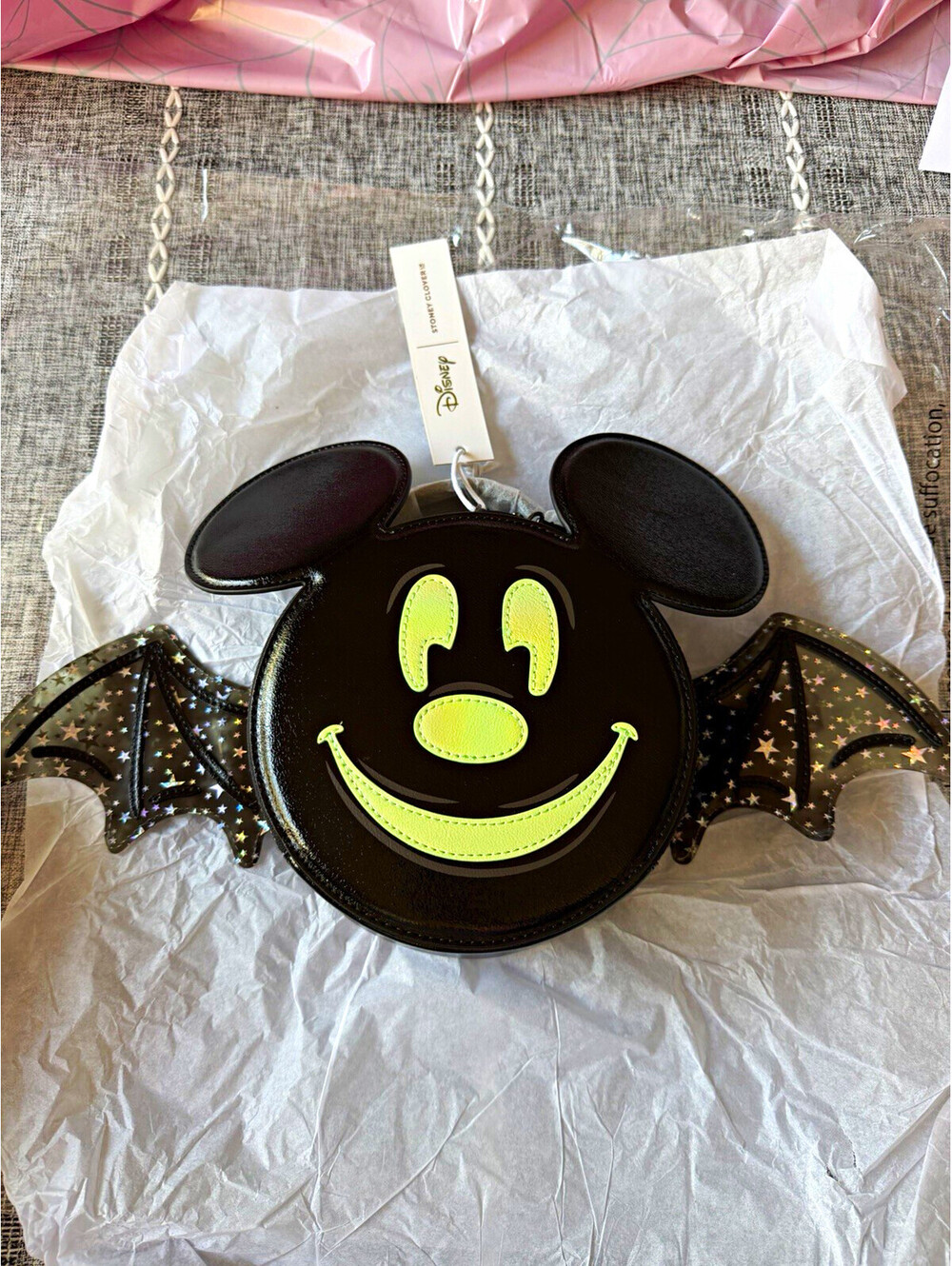 Stoney Clover Lane Disney Halloween Mickey Bat Purse Bag NEW